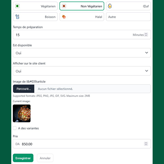 Gestion de menu sans effort